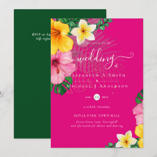 Carte Plage de Paradise Tropical Mariage Florales vibran