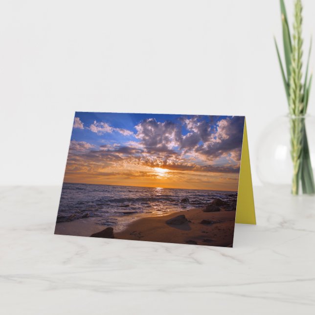 Carte Plage de Sandy Island Sunset Golden (Devant)