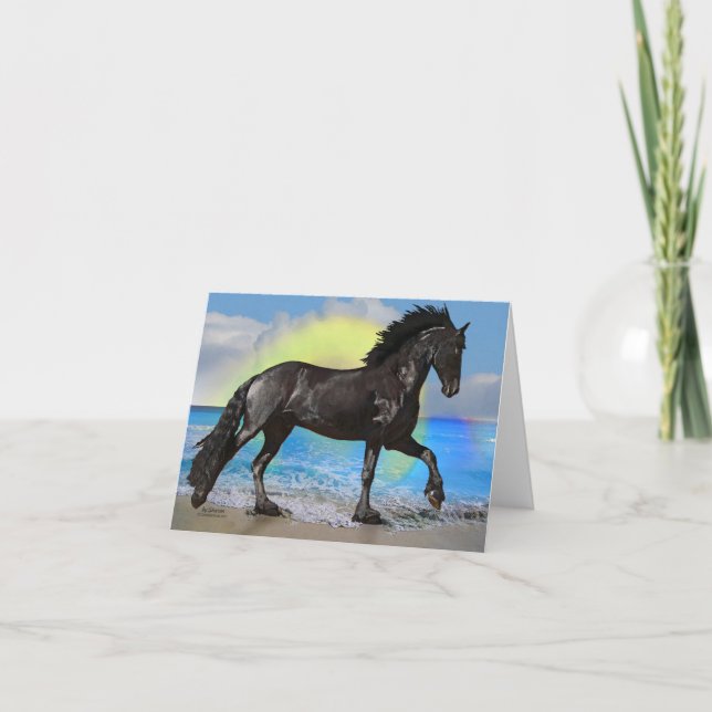 Carte Plage du Friesian Horse (Devant)