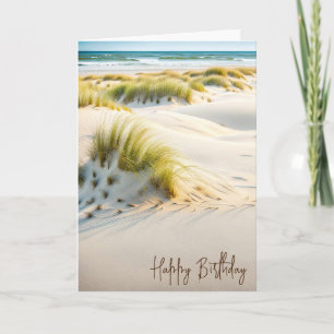 Carte Plage Dune Herbe Joyeux Anniversaire