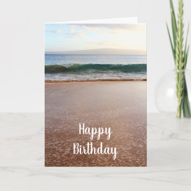 Carte Plage et vagues de Maui pour un anniversaire (Devant)