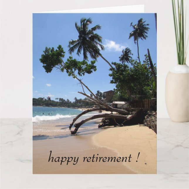Carte plage palmiers retraite gros (Devant)