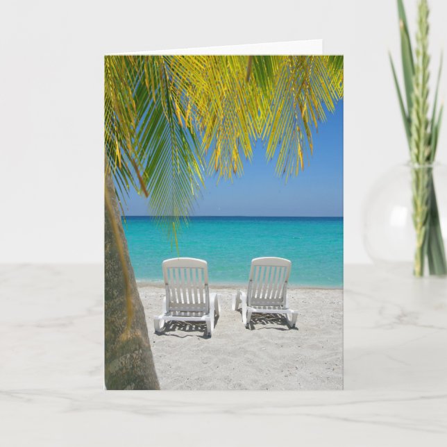 Carte Plage paradisiaque tropicale dans les Caraïbes (Devant)