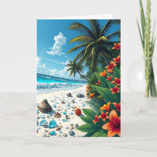 Carte Plage Tropicale Jolie Salut