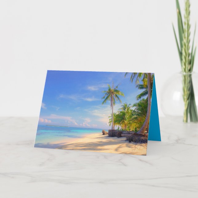 Carte Plage tropicale Philippines Island Palm Paradise (Devant)