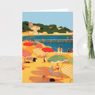 Carte Plage vintage Côte d'Azur
