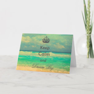 Carte Plage vintage "Keep Calm and Dream Big"
