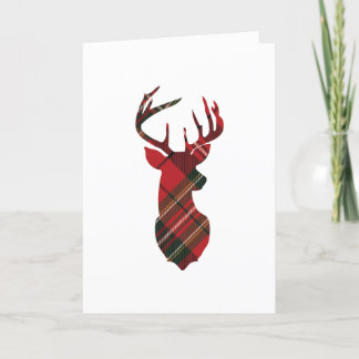 Carte Plaid Reindeer Head