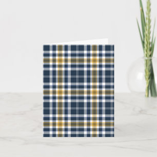 Carte Plaid sportif bleu marine et jaune or