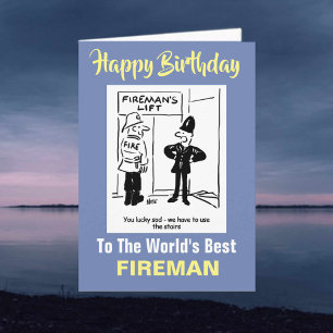 Carte Plaisanterie pompienne - Joyeux anniversaire
