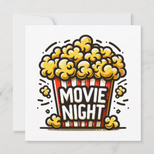 Carte Plaisir de soirée cinéma Popcorn ludique