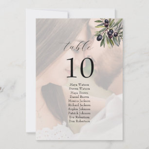 Carte Plan de table de mariage en ivoire olive photo