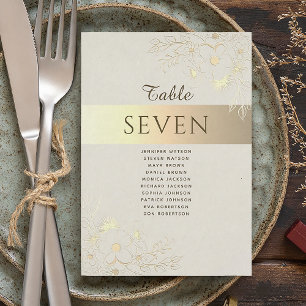 Carte Plan de table de mariage Or Vintage