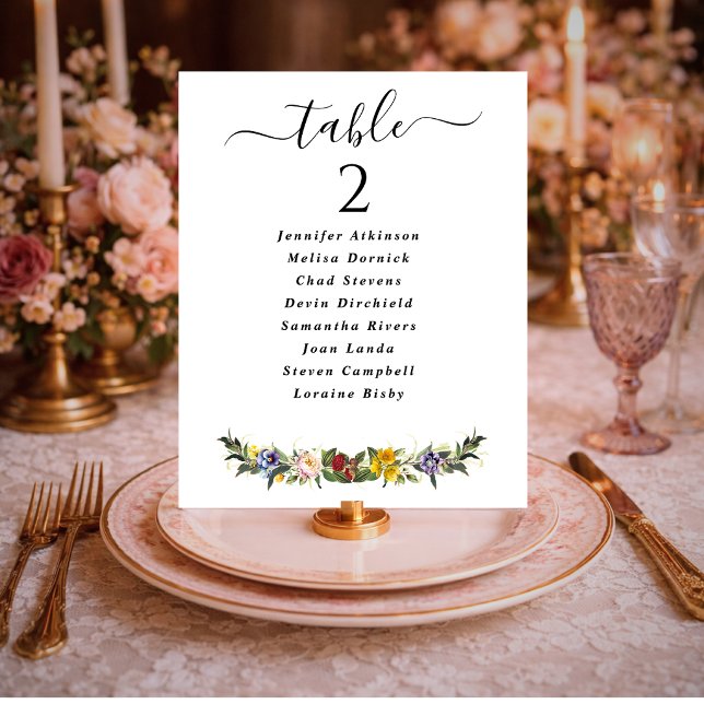 Carte Plan de table de mariage vintage fantaisiste chic (Créateur téléchargé)
