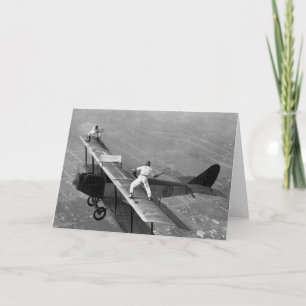 Carte Plane Tennis Greeting Card
