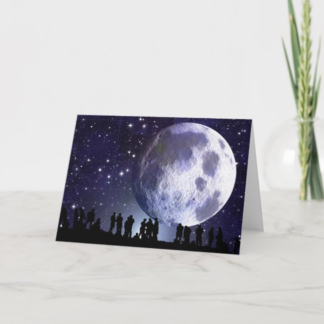 Carte Planétarium Silhouettes Lune Étoiles Astronomie (Devant)