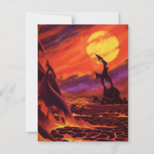 Carte Planète volcanique de science-fiction vintage avec