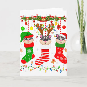 Carte Planeur sucré dans des chaussettes de Noël allume 