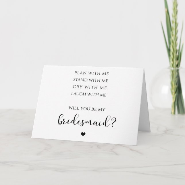 Carte Planifiez Avec Moi, Restez Avec Moi, Bridesmaid Ca (Devant)