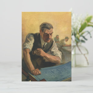 Carte Plans d'architecte d'entreprise vintage et plans d
