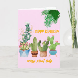 Carte Plante d'anniversaire du dessin animé