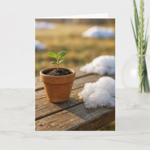 Carte Plante en pot en pensant à vous avec un tas de nei