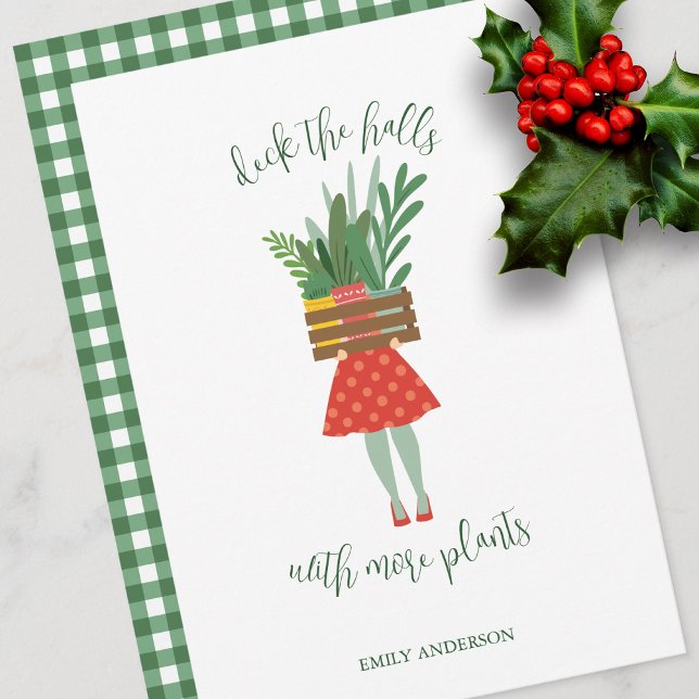 Carte plante Lady Christmas Flat Card (Créateur téléchargé)