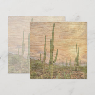 Carte Plantes de cactus du désert sur photo en grain de 