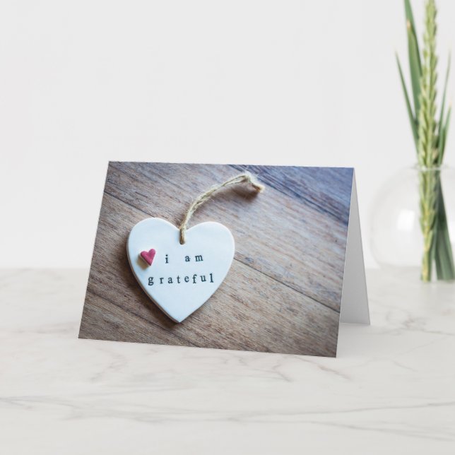 Carte Plaque cardiaque "Je suis reconnaissant" (Devant)