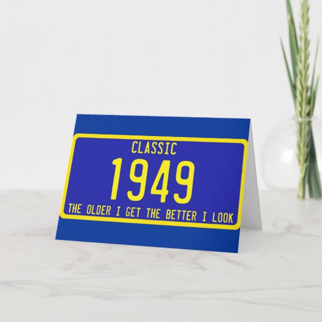 CARTE PLAQUE DE LICENCE CLASSIQUE / ANCIENNE ANNIVERSAIR (Devant)