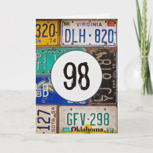 Carte Plaques vintages pour 98e anniversaire