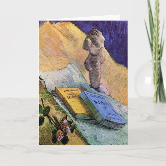 Carte Plaster Statuette Rose et romans Vincent van Gogh (Devant)