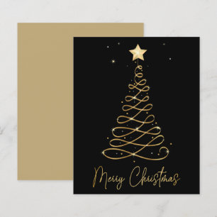 Carte Plat Arbre de Noël Elégante Or Budget