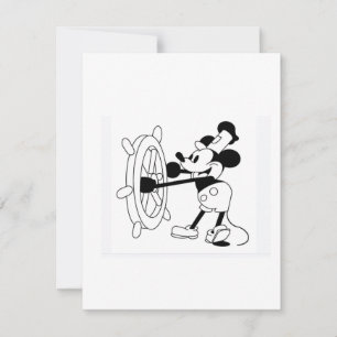 Carte plat avec emblématique Steamboat Willie desi