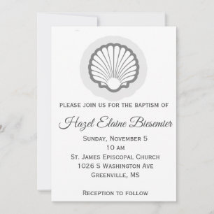 Carte Plat Baptism Vertical Scallop Shell