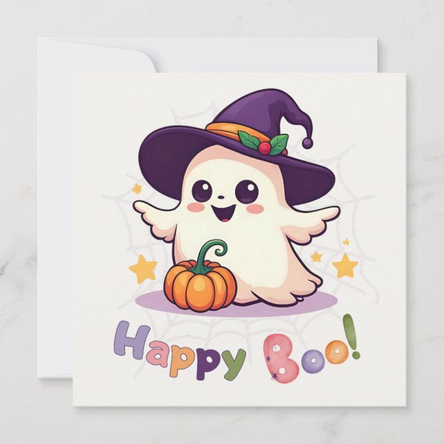 Carte Plat Boo Cute Ghost (Devant)
