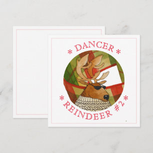 Carte plat Carré DANCER REINDEER 5,25 pouces