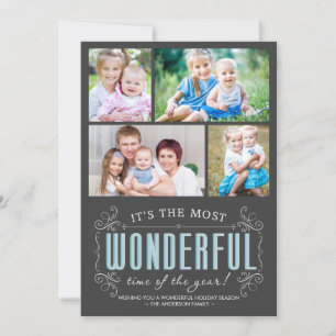 Carte Plat Chalkboard Holiday 4 Photos