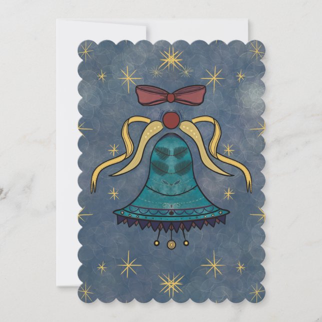 Carte Plat Cheer Rouge Bow Et Stars (Devant)