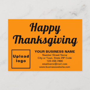 Carte Plat couleur orange petite de Thanksgiving B