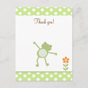 Carte plat Cute Leapfrog Leap Froggy Merci