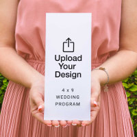 Carte plat de 4 po x 9 po - Programme de mariage