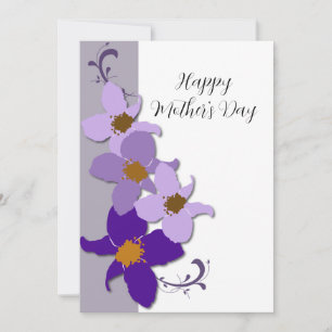 Carte Plat de la Fête des Mères Florale Violet