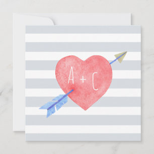 Carte Plat de la Saint-Valentin Watercolor Heart F