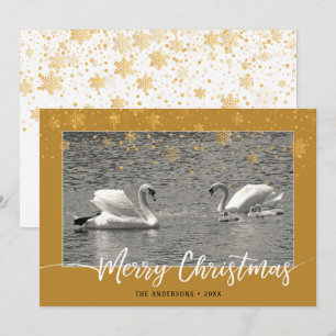 Carte Plat de Noël Joyeux à la famille Swan