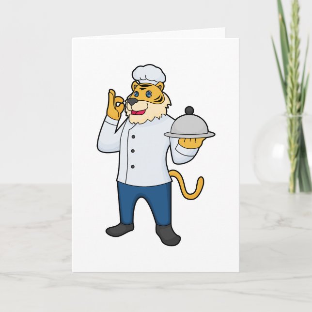 Carte Plat du chef cuisinier tigre (Devant)