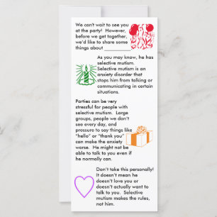 Carte Plat Enfant Mutisme Sélectif