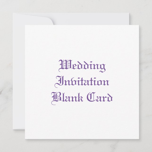 CARTE PLAT faire-part de mariage BLANC (Devant)