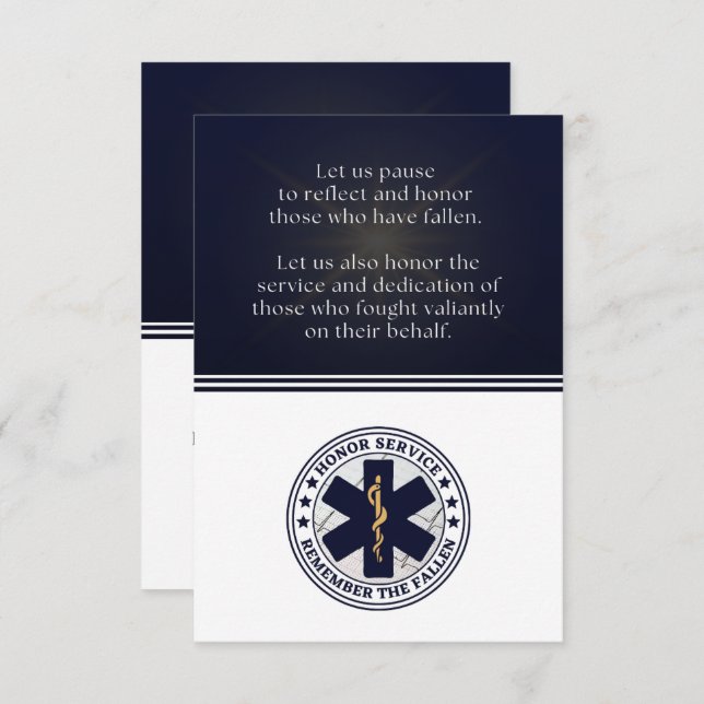 Carte plat H.O.N.O.R. (Devant / Derrière)