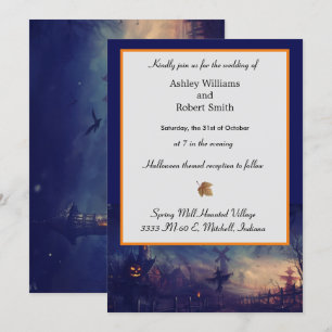 Carte Plat Halloween Haunted Faire-part de mariage